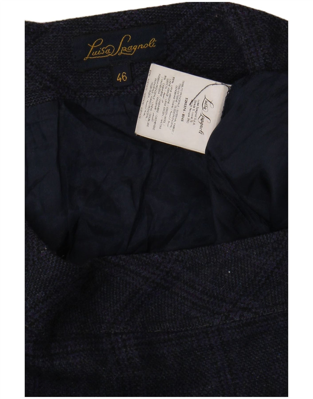 Luisa Spagnoli Falda lápiz para mujer IT 46 Grande W36 Azul marino Cuadros