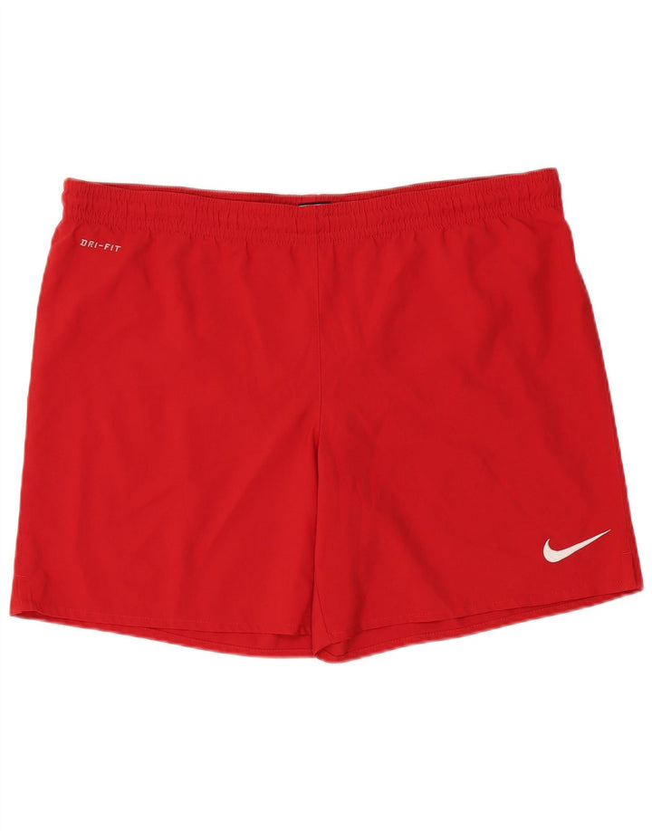 NIKE Pantalones cortos deportivos Dri Fit para hombre Poliéster rojo mediano