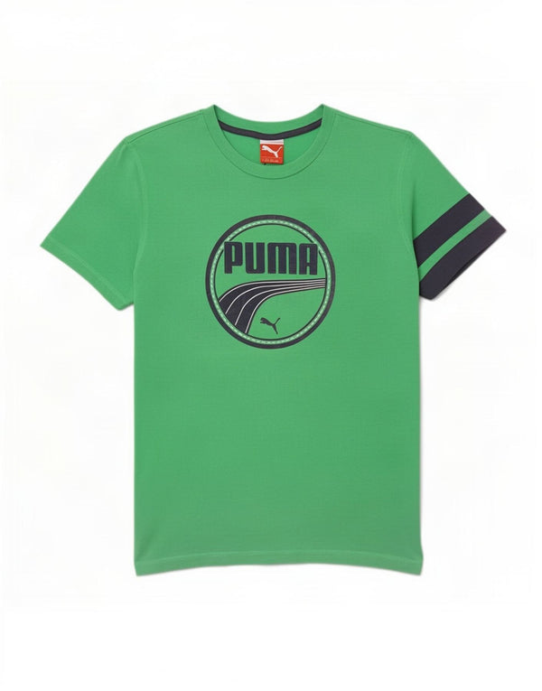 Puma Hombre Camiseta Gráfica Top Small Verde Colorblock Algodón