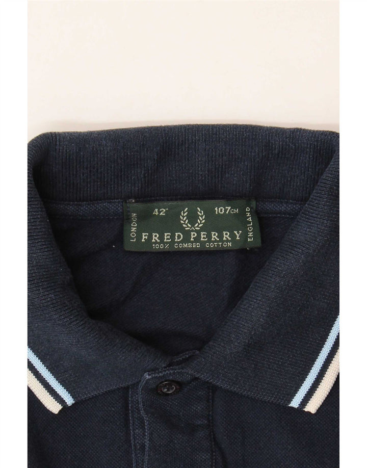 Polo Fred Perry Hombre De Algodón A Rayas Azul Marino Medio