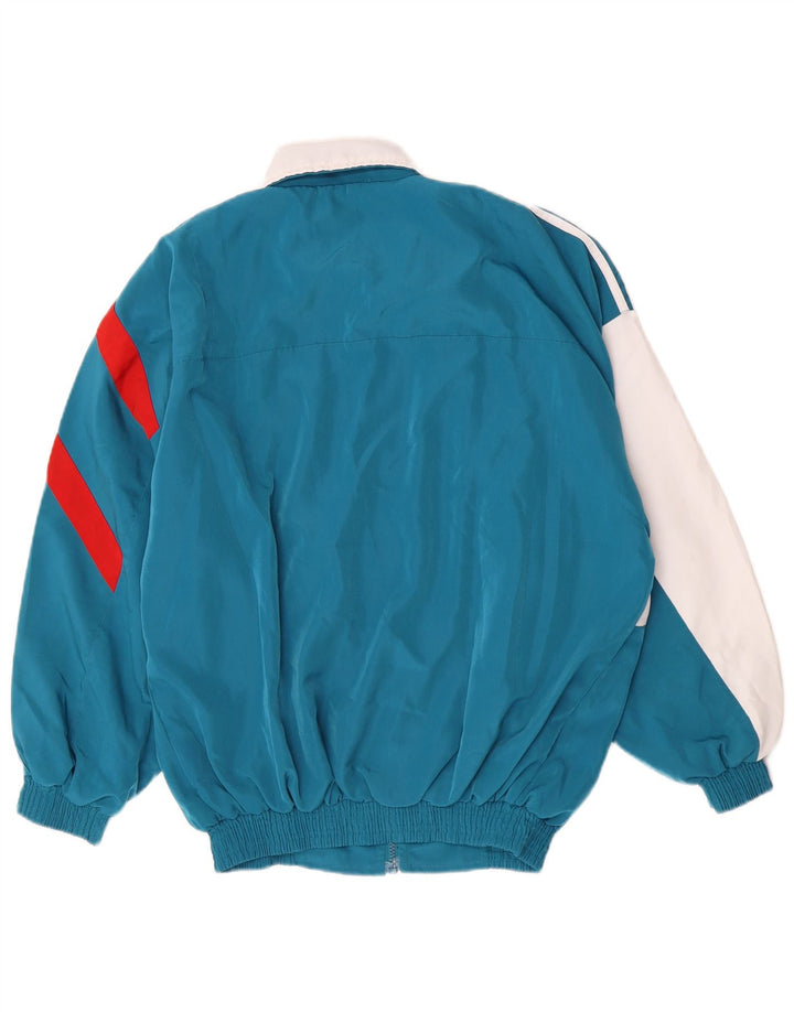Vintage hombres chándal top chaqueta grande azul colorblock