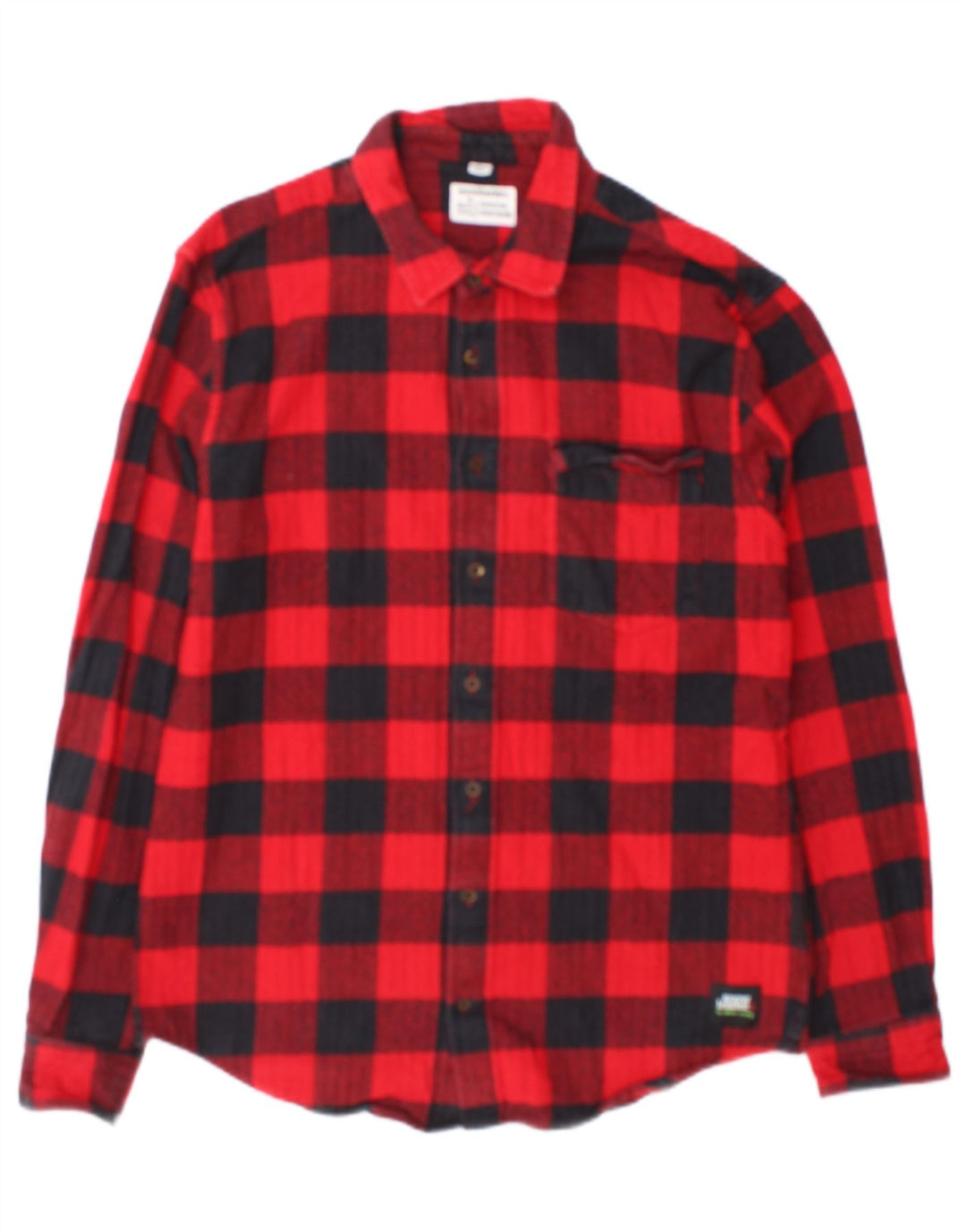 Camisa de franela vintage para hombre XL Algodón a cuadros rojos