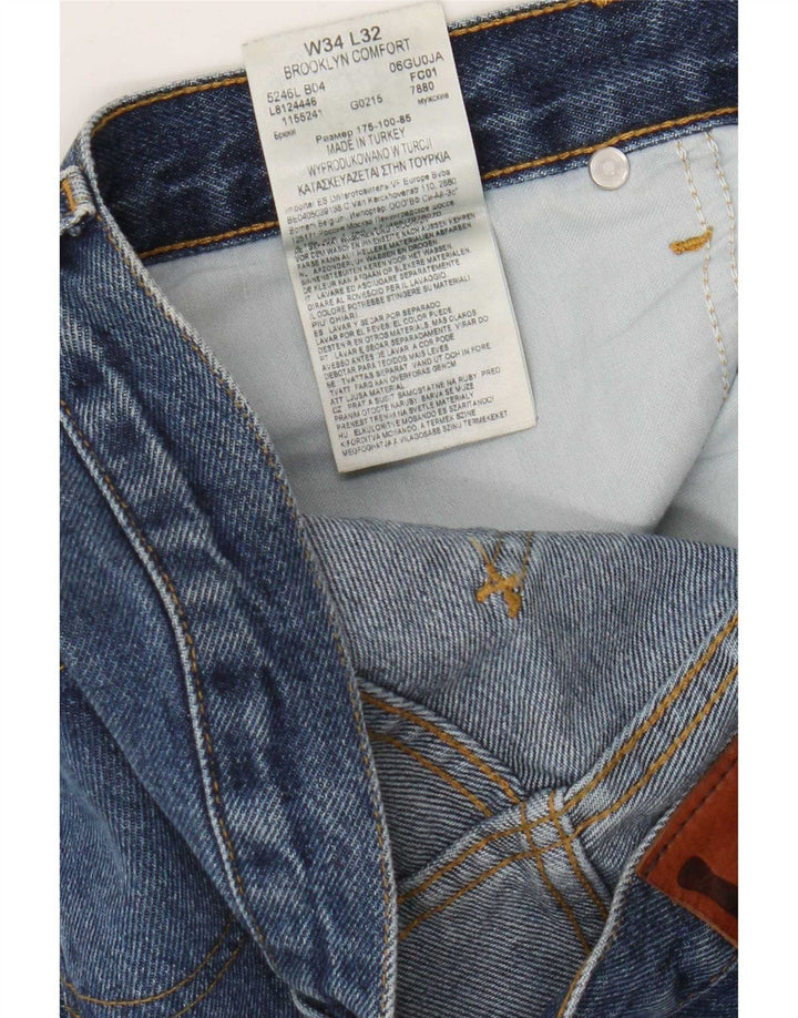 Lee Vaqueros Rectos Brooklyn Para Hombre W34 L32 Algodón Azul
