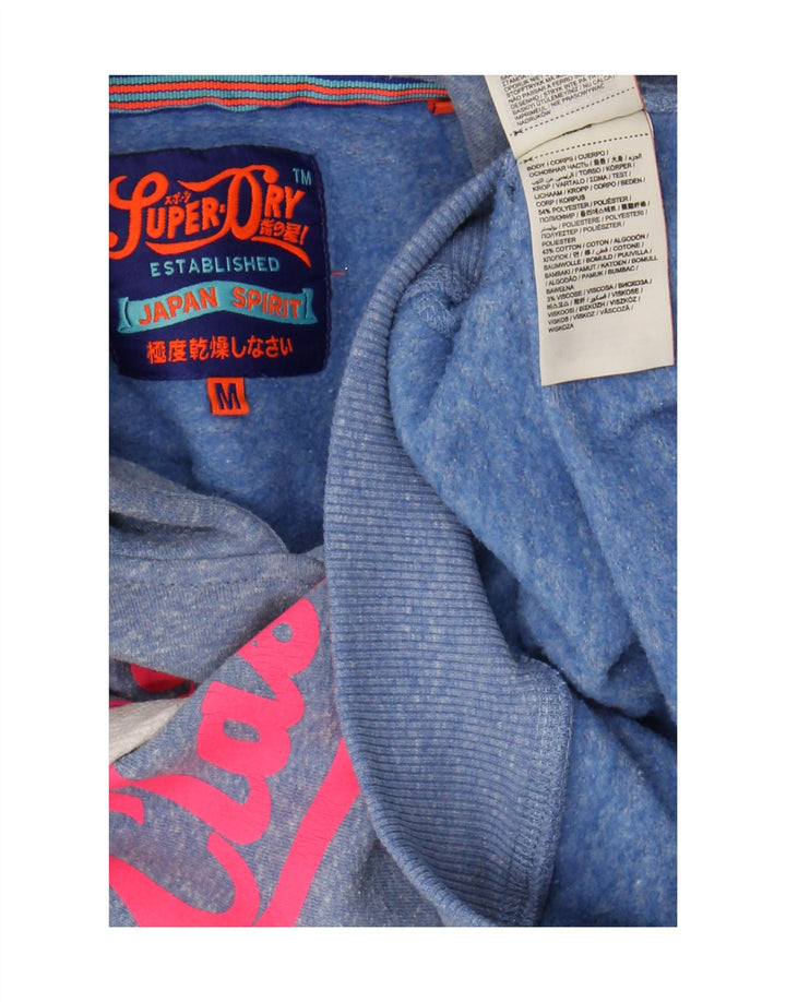 Superdry Jersey con capucha gráfica para mujer Reino Unido 40 Poliéster azul medio