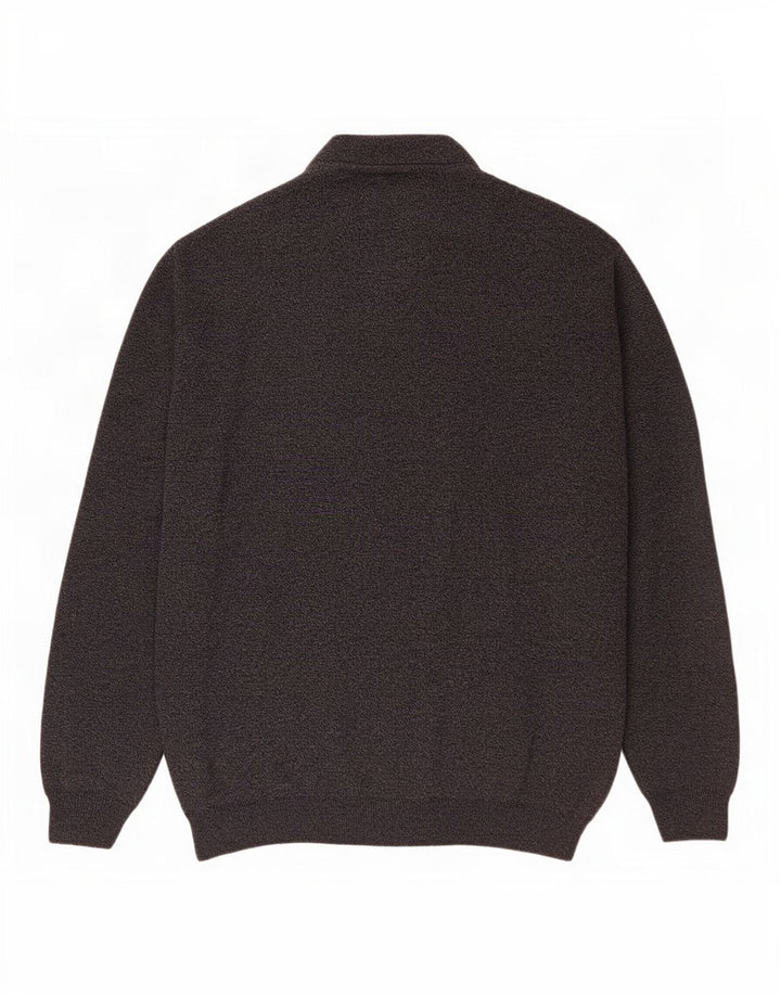 Rodes Hombre Polo Cuello Jersey Jersey Grande Azul Marino Rayas Lana