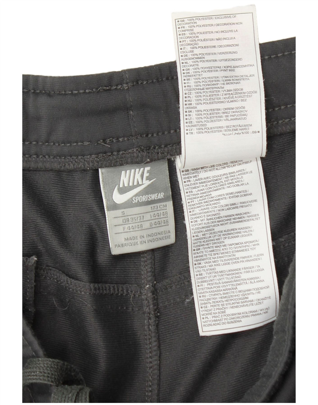 Nike Pantalones de chándal para hombre UK 35/37 Small Gris Poliéster