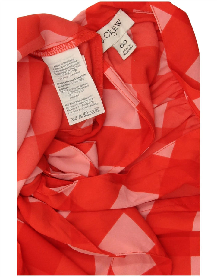 J. Crew Top halter con pajarita para mujer US 00 2XS Poliéster a cuadros rojo