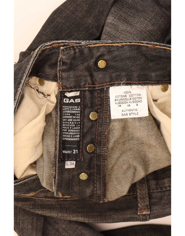 Vaqueros rectos para hombre Gas W31 L27 Algodón negro