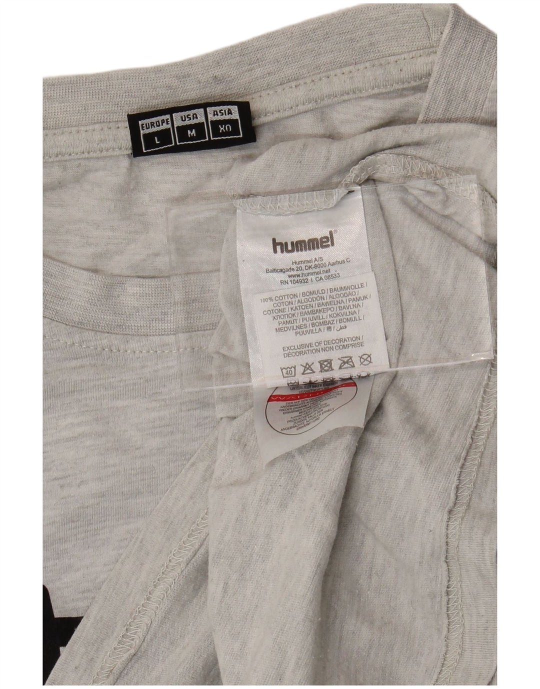 Hummel - Camiseta gráfica para hombre, talla grande, algodón gris