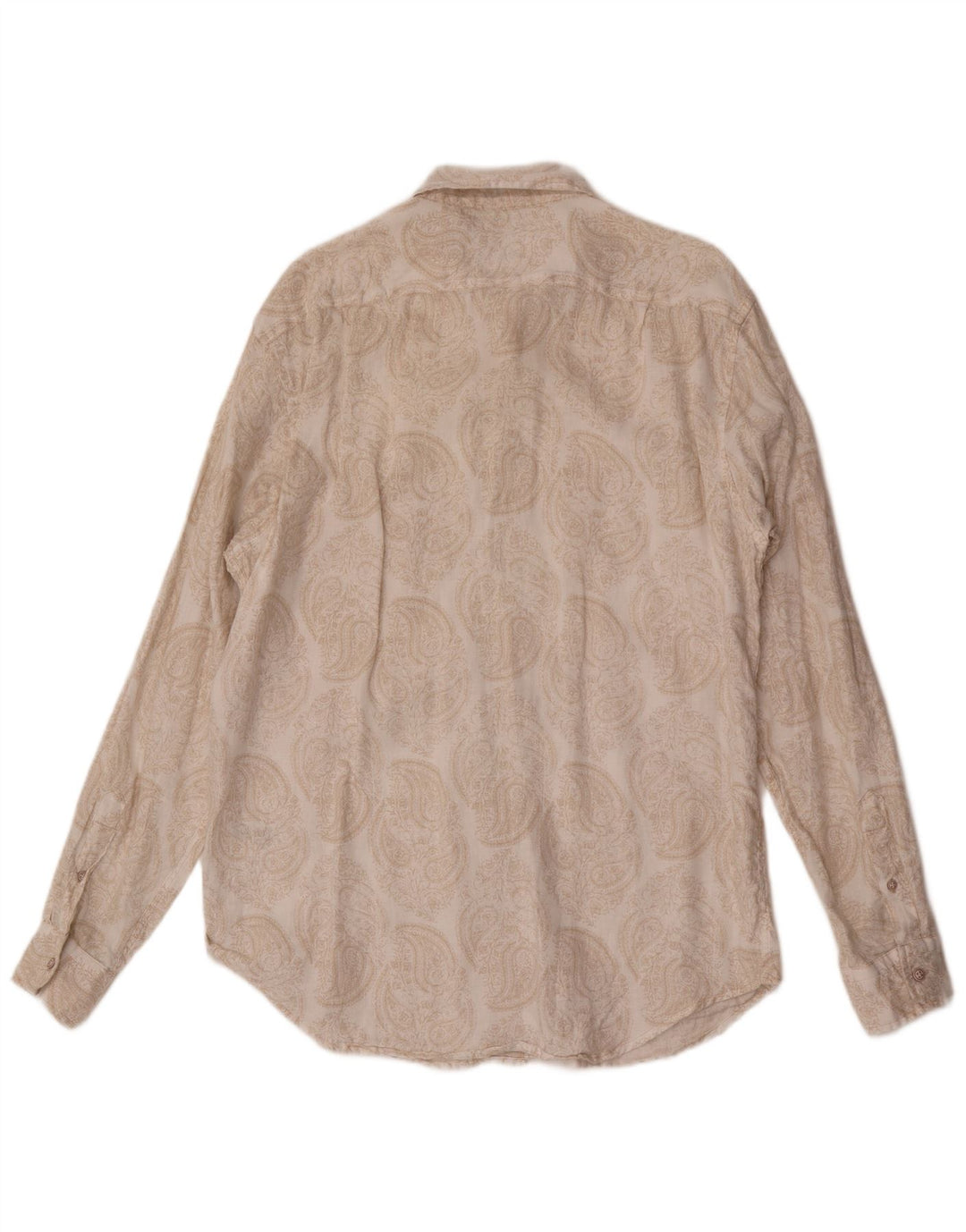 Camisa Nautica Hombre Grande Beige Paisley Lino