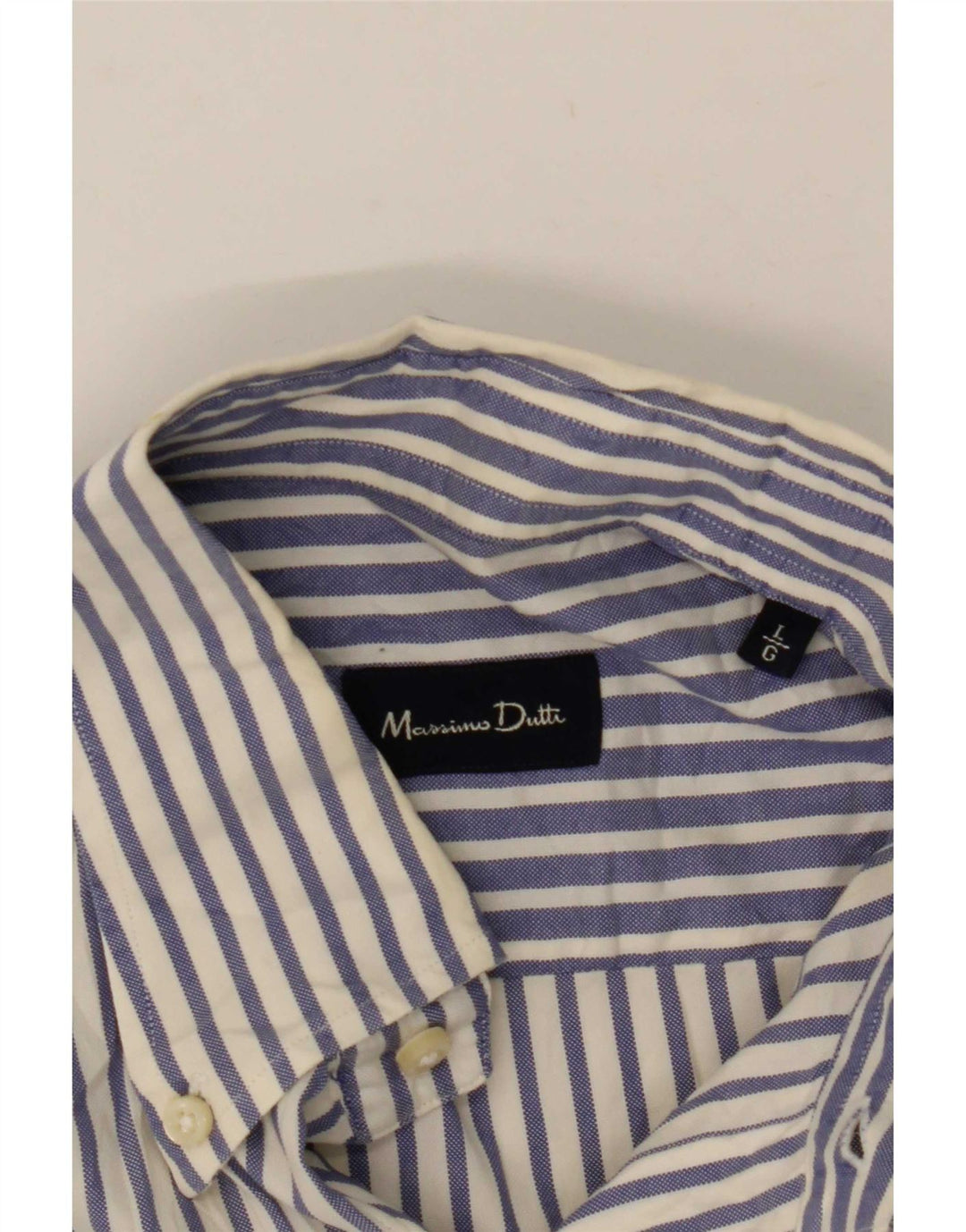 Camisa Massimo Dutti Hombre Manga Corta Large Azul Raya diplomática