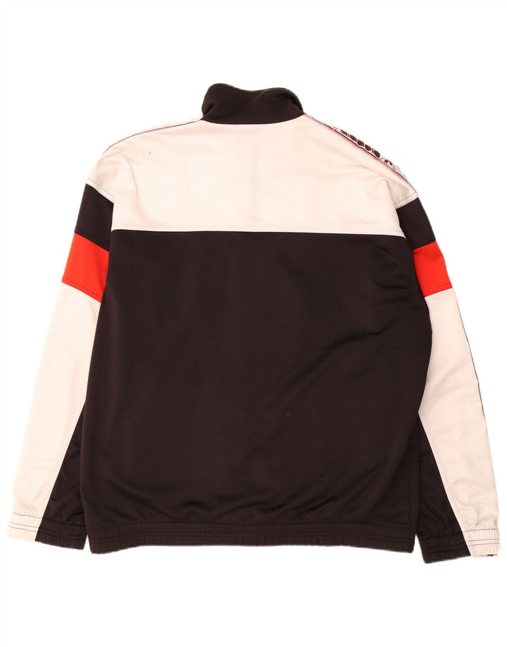 Diadora Hombre Gráfico Chándal Top Chaqueta Talla 38 Mediano Negro Colorblock