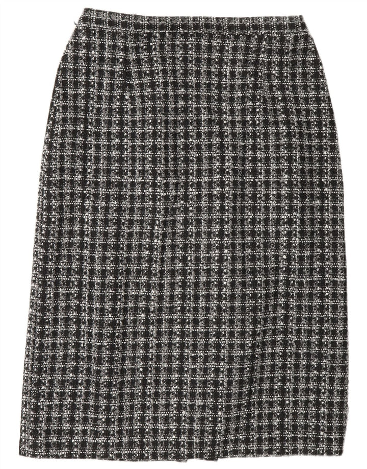 Klasse Falda lápiz para mujer UK 40 Grande W32 Poliéster a cuadros negros
