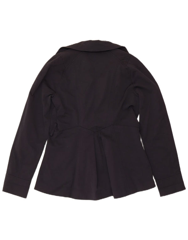 ZARA Mujer Chaquetón UK 40 Medio Algodón Azul Marino