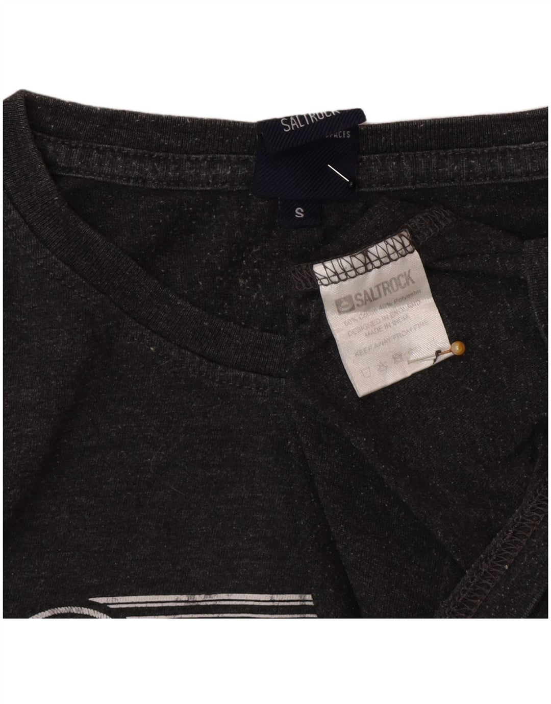 Saltrock - Camiseta gráfica para hombre, talla pequeña, algodón gris