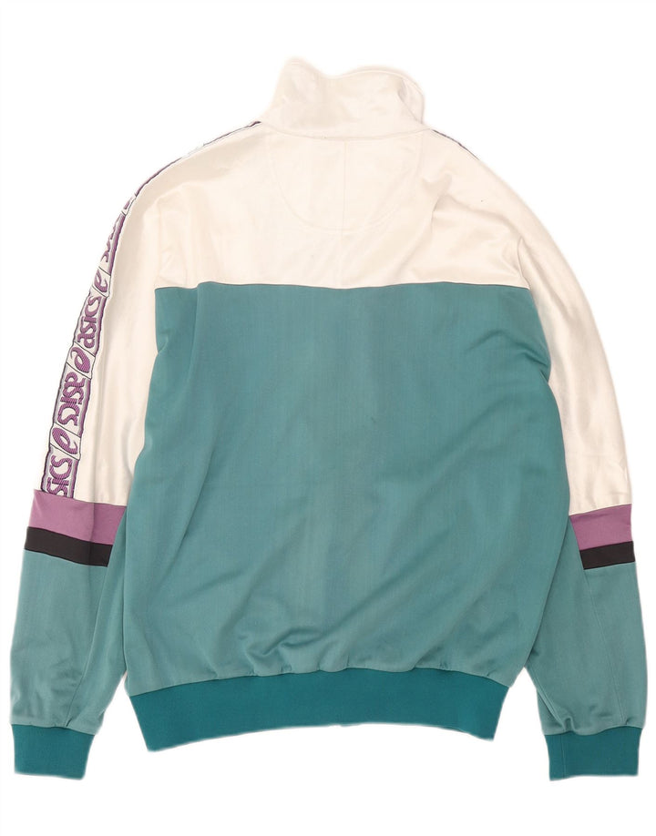 Asics Hombre Gráfico Chándal Top Chaqueta IT 50 Medium Verde Colorblock