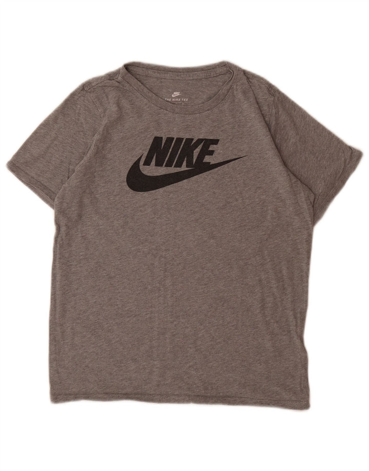 NIKE Camiseta gráfica de corte atlético para niños 12-13 años Grande Gris Algodón