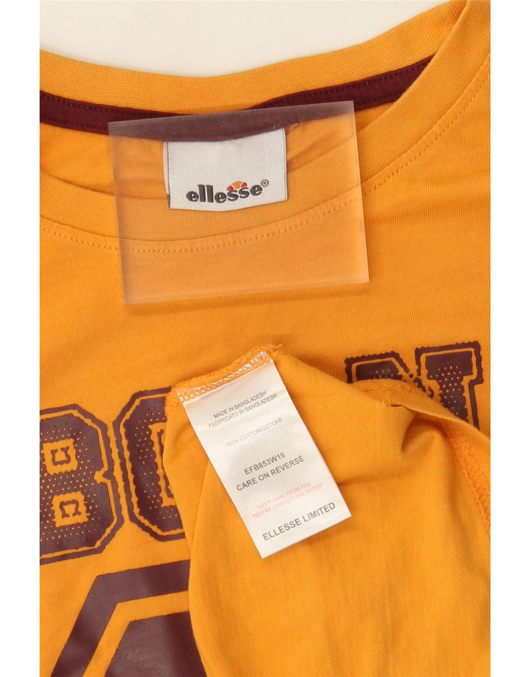 Ellesse - Camiseta gráfica para hombre, talla pequeña, algodón amarillo