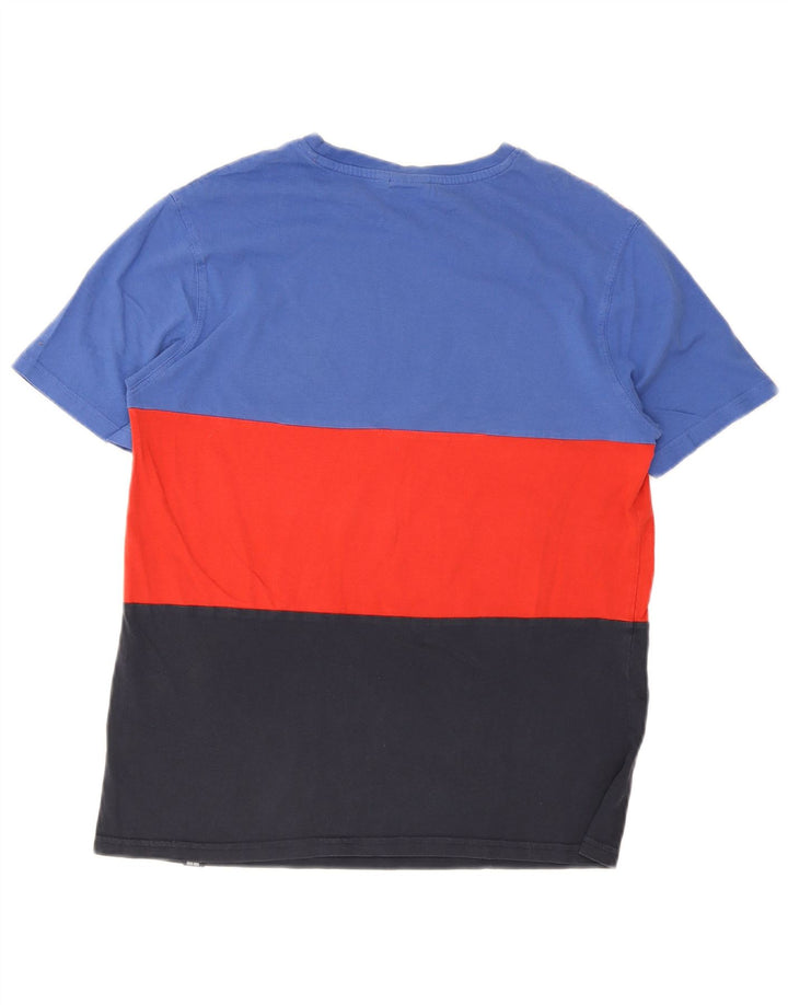Ellesse Camiseta gráfica para hombre, camiseta pequeña de algodón con bloques de color multicolor