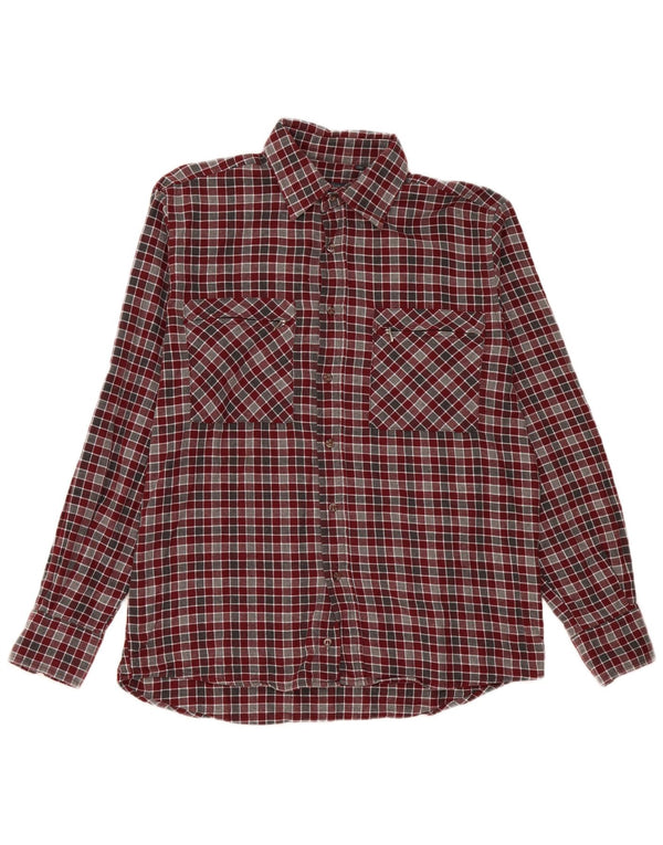 Camisa de franela para hombre Sea Barrier de algodón a cuadros en color burdeos medio