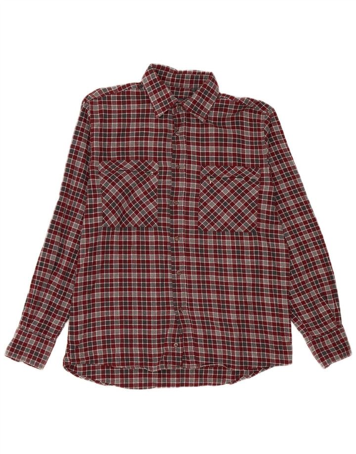 Camisa de franela para hombre Sea Barrier de algodón a cuadros en color burdeos medio