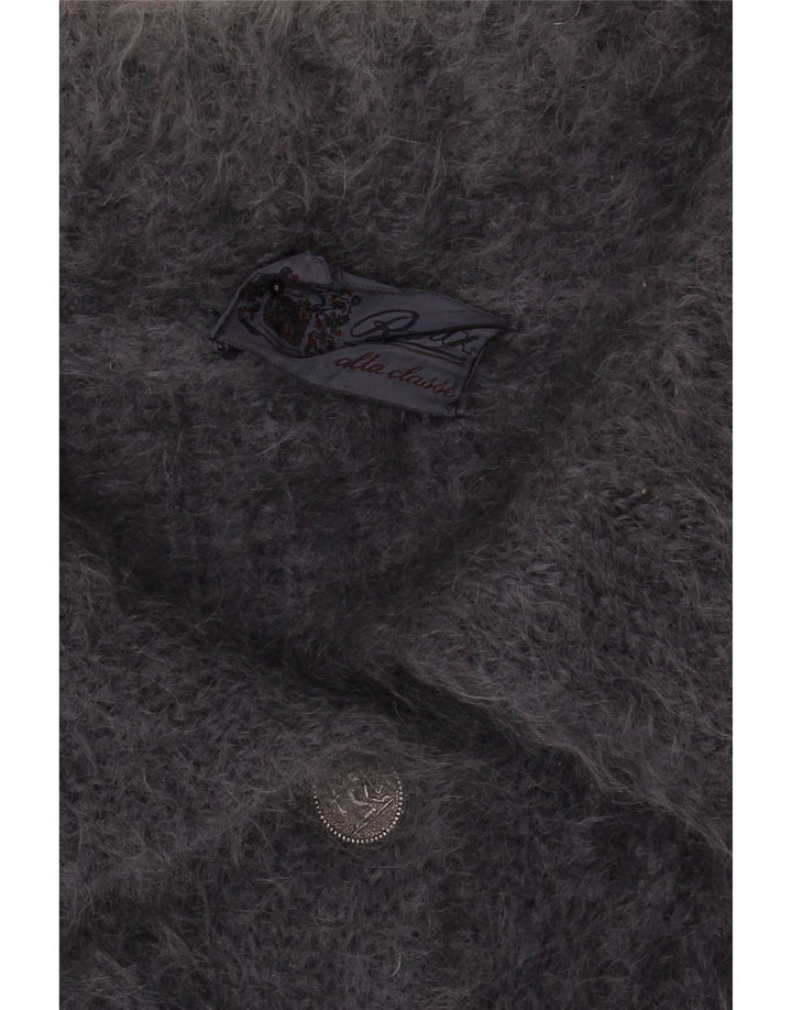 Vintage mujer Cardigan suéter Reino Unido 14 gris grande