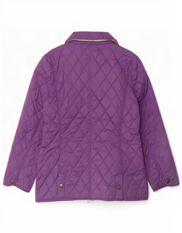 Barbour Chaqueta Acolchada Para Mujer UK 12 Poliéster Púrpura Mediano