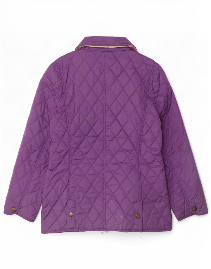 Barbour Chaqueta Acolchada Para Mujer UK 12 Poliéster Púrpura Mediano