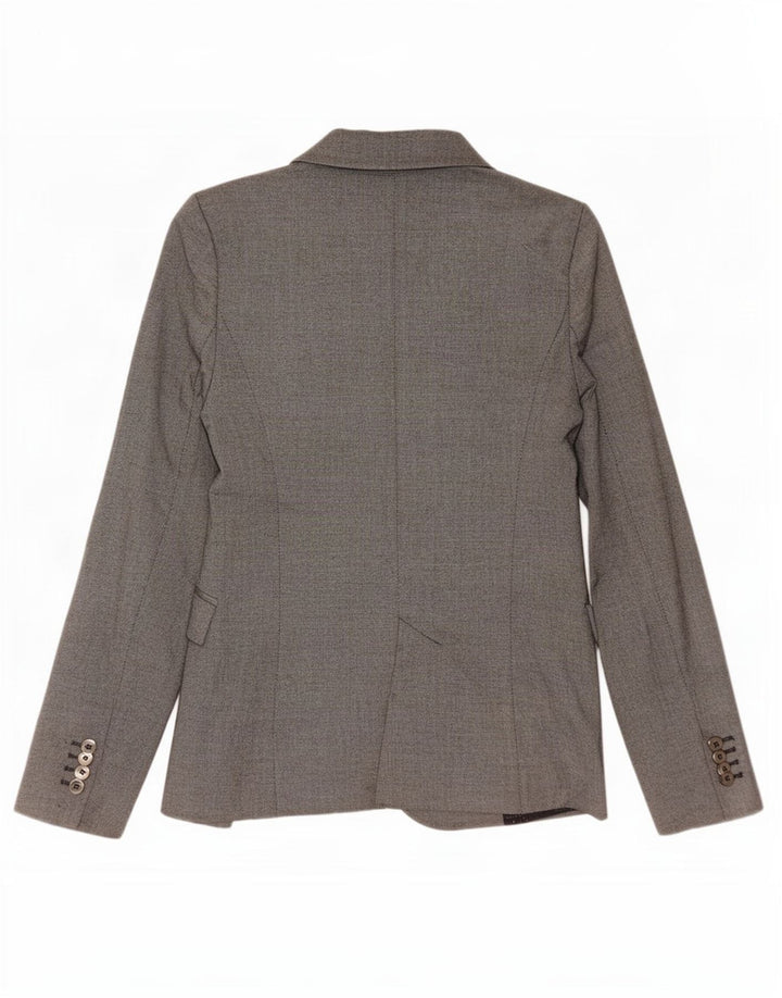 Zara Chaqueta tipo blazer con 1 botón para mujer UK 6 XS Poliéster gris