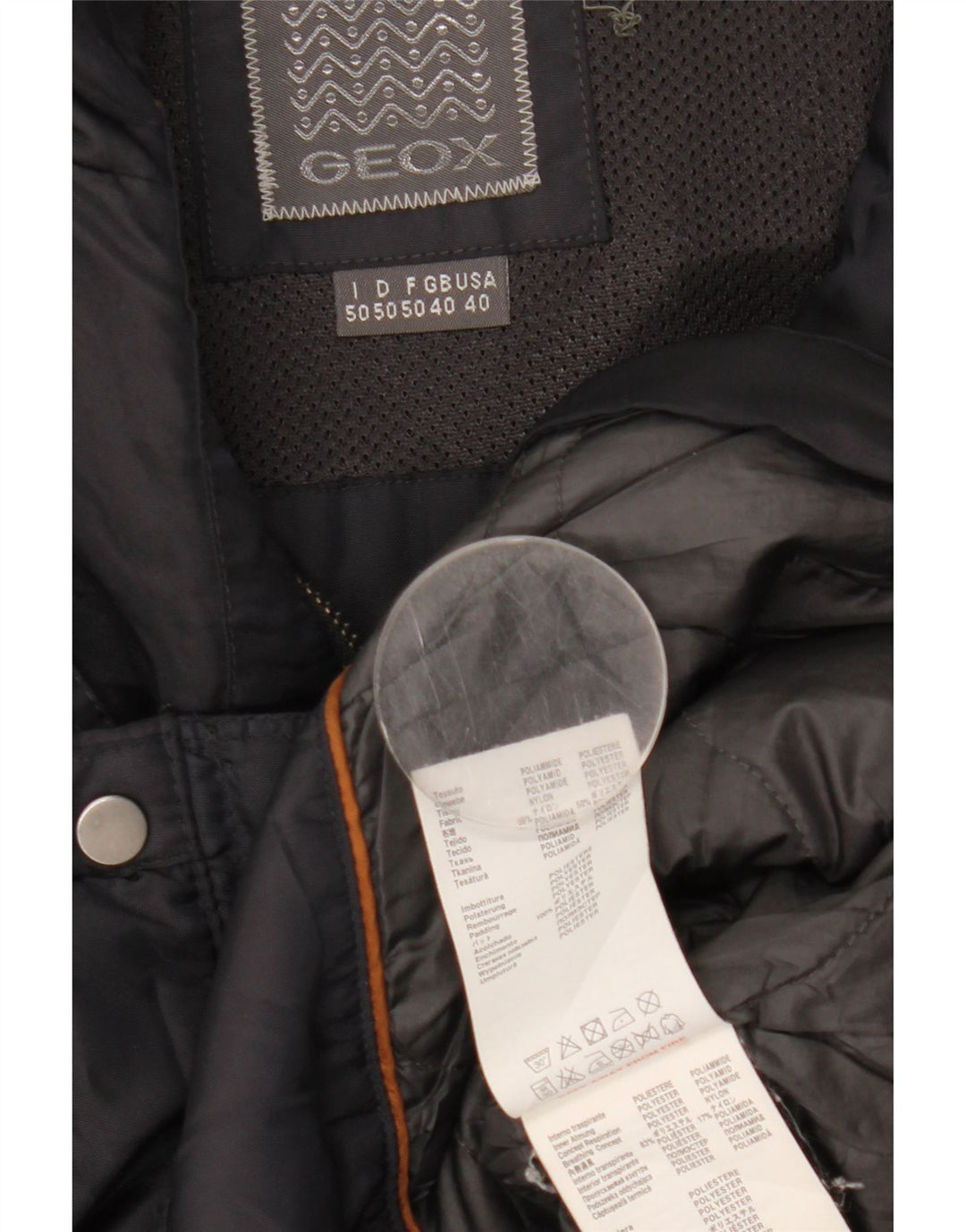 Geox - Chaqueta utilitaria con capucha para hombre, talla 40, talla grande, poliamida azul marino
