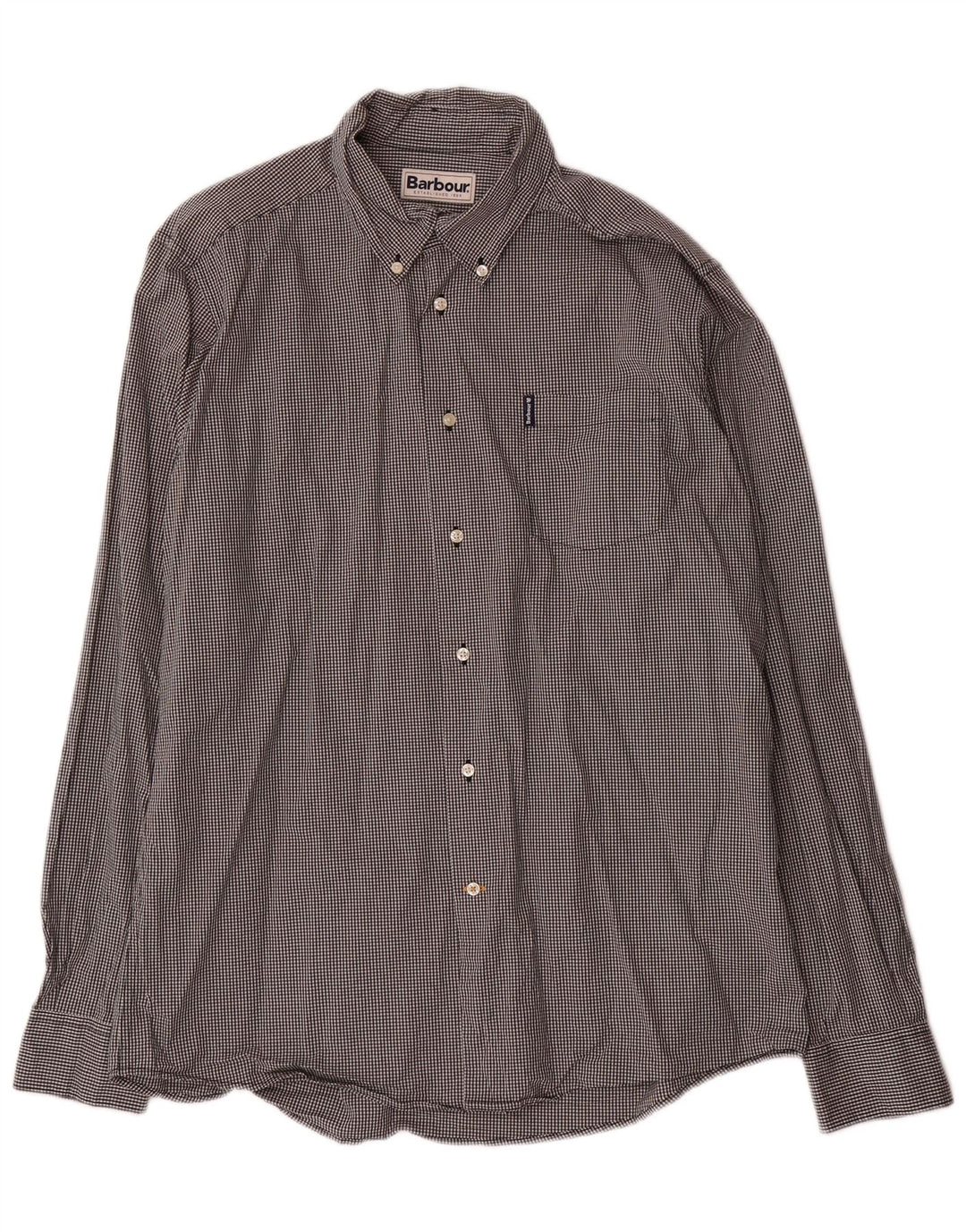 Barbour Camisa Entallada De Algodón A Cuadros Negro Grande Para Hombre