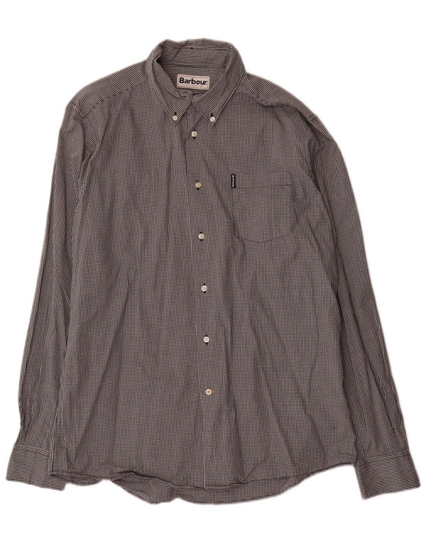 Barbour Camisa Entallada De Algodón A Cuadros Negro Grande Para Hombre