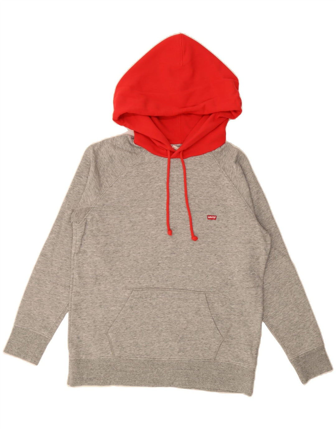 LEVI'S Mens Hoodie Jumper Small Grey Colourblock Cotton Vintage Levi's and Second-Hand Levi's from Messina Hembry 