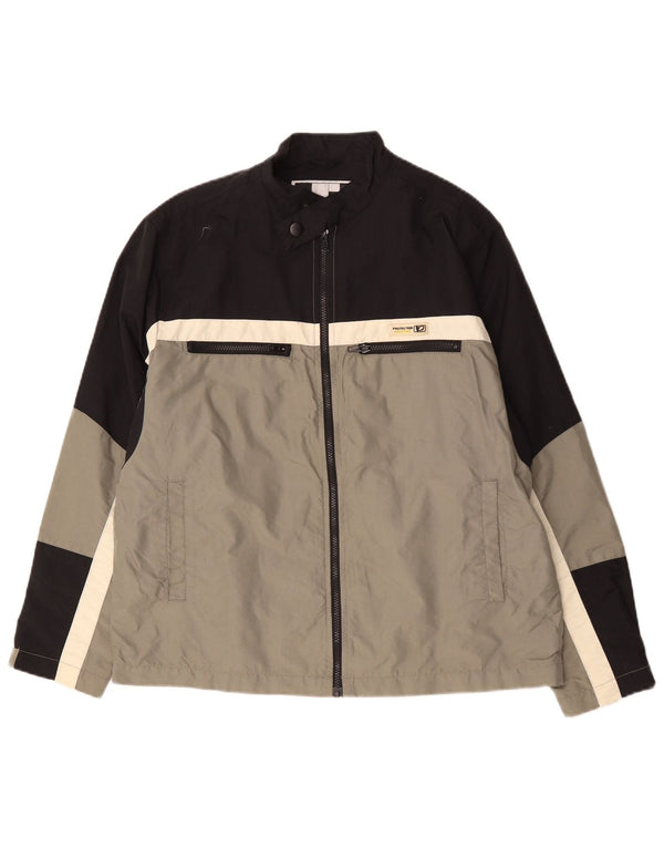 Chaqueta cortavientos vintage para hombre Reino Unido 38 Poliamida gris medio colorblock
