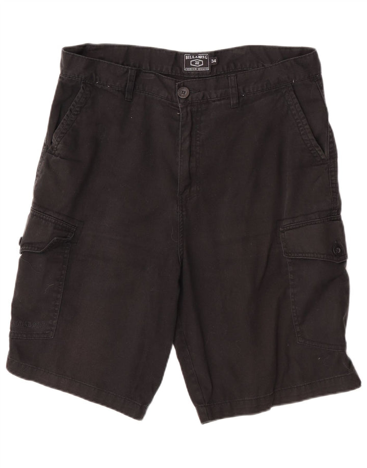 Billabong Mens Cargo Shorts W34 Grande Algodón Negro