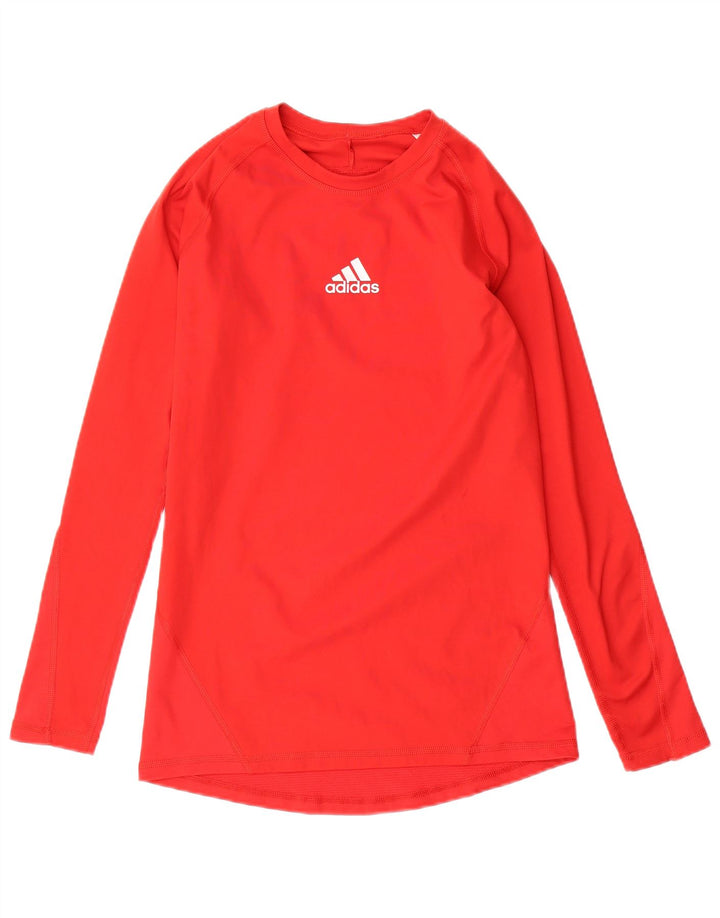 ADIDAS Mujer Climacool Top Manga Larga UK 12 Medio Rojo Poliéster