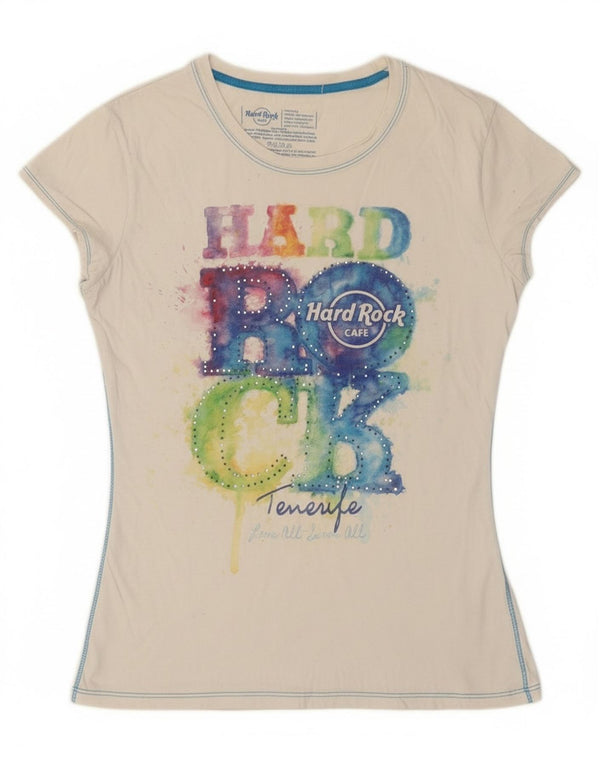 Camiseta Hard Rock Cafe Niña Tenerife Graphic Top 13-14 Años Mediano Blanco