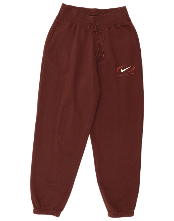 Nike Mujer Chándal Pantalones Joggers UK 10 Small Marrón Algodón