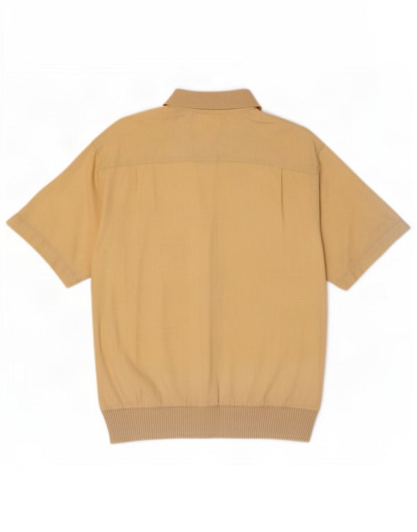Malagrida Camisa tipo jersey de manga corta para hombre de algodón amarillo medio