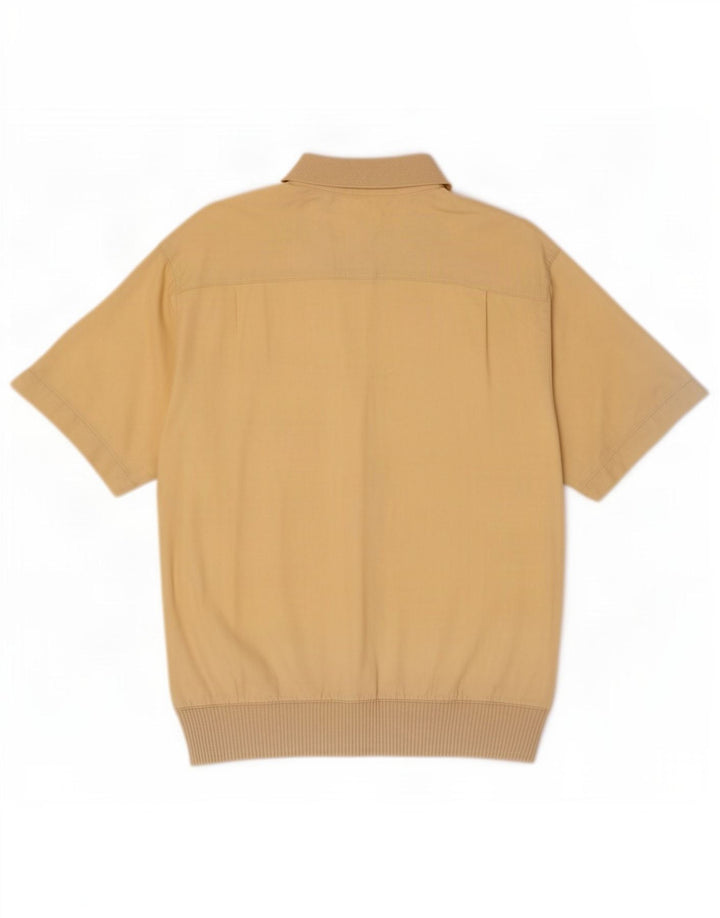 Malagrida Camisa tipo jersey de manga corta para hombre de algodón amarillo medio