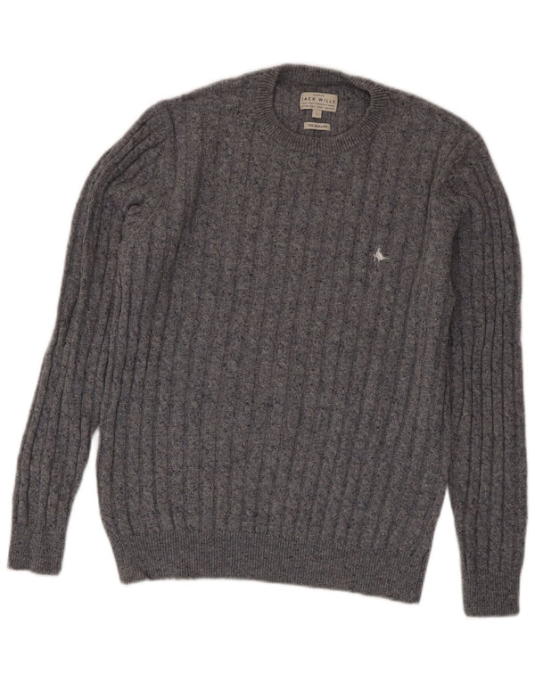 Jack Wills Jersey De Cuello Redondo Para Hombre De Lana Gris Grande