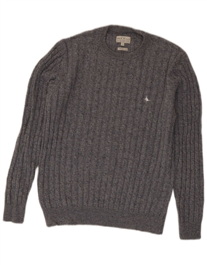 Jack Wills Jersey De Cuello Redondo Para Hombre De Lana Gris Grande