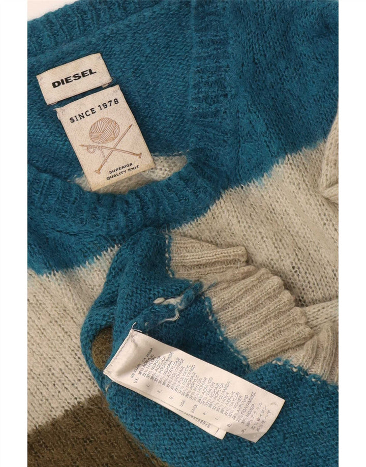 Diesel Jersey Con Cuello Barco Para Hombre Pequeño Acrílico A Rayas Multicolor