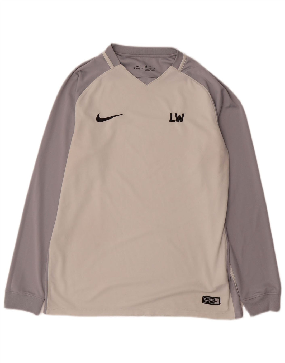 Nike Camiseta Dri Fit Graphic De Manga Larga Para Hombre Poliéster Color Block Blanco Grande