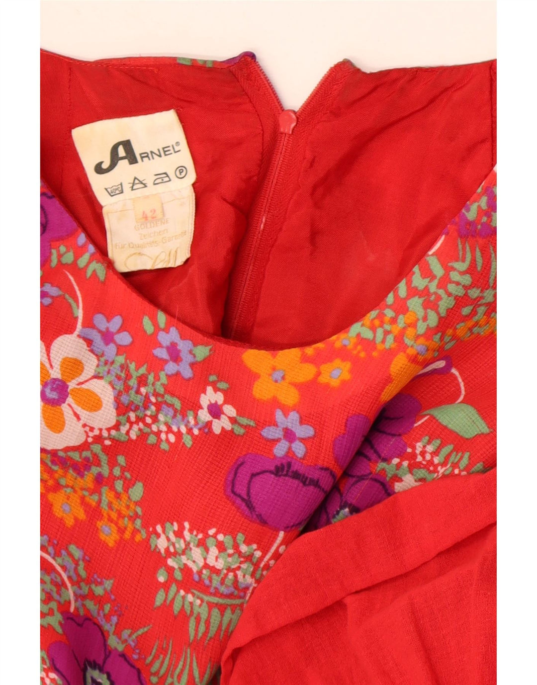 Arnel Vestido acampanado para mujer EU 42 Grande Rojo Floral