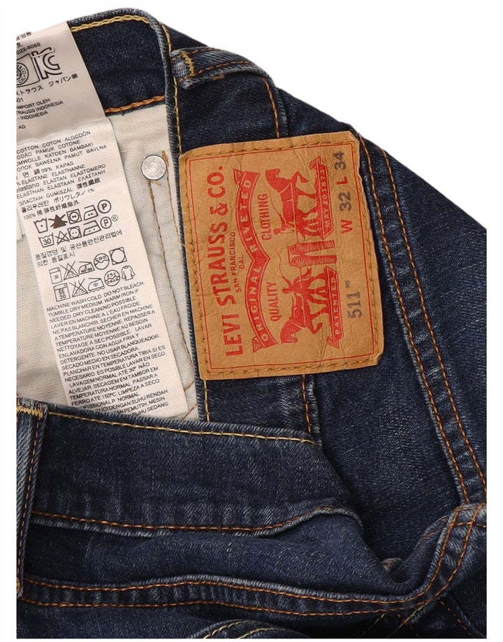 Levi's Hombre 511 Slim Jeans W32 L26 Algodón Azul
