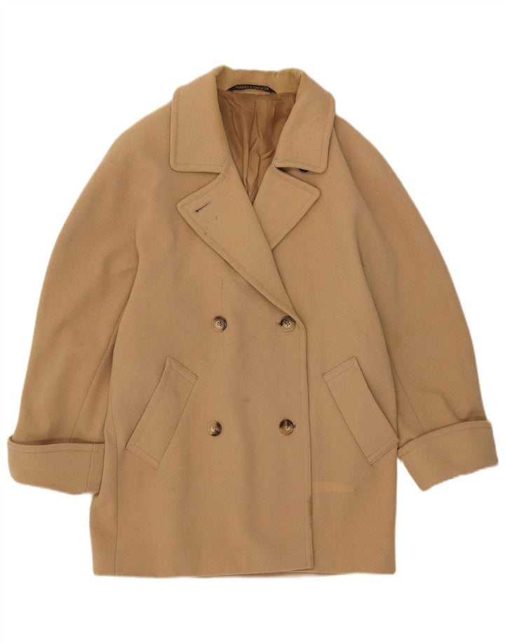 Marks & Spencer Abrigo de doble botonadura para mujer UK 42 Lana beige mediana