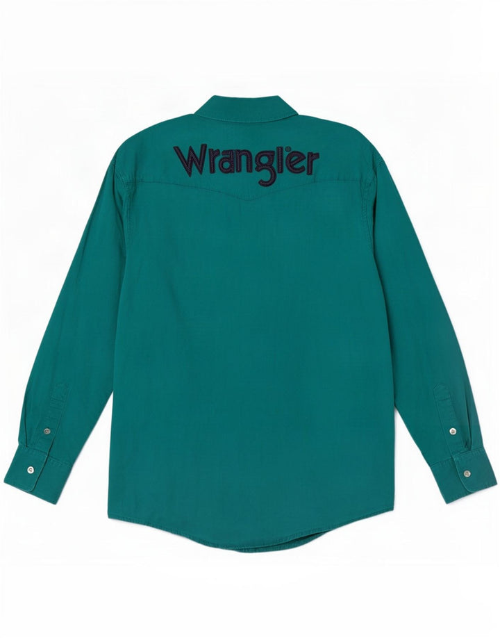 Wrangler Camisa con gráfico occidental para hombre Algodón verde grande