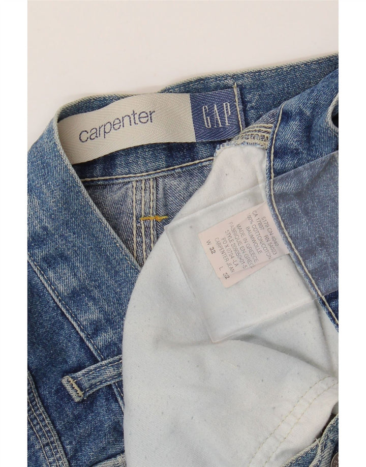 Gap Hombre Carpenter Cargo Vaqueros Rectos W32 L32 Algodón Azul