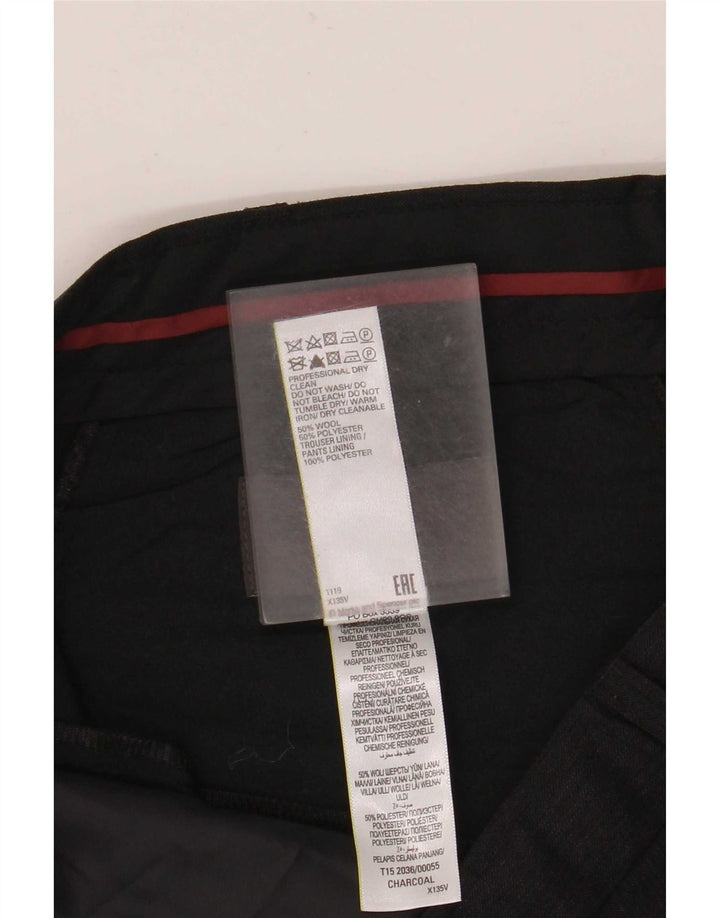 Marks & Spencer Pantalón de traje de corte regular para hombre W36 L31 Lana gris